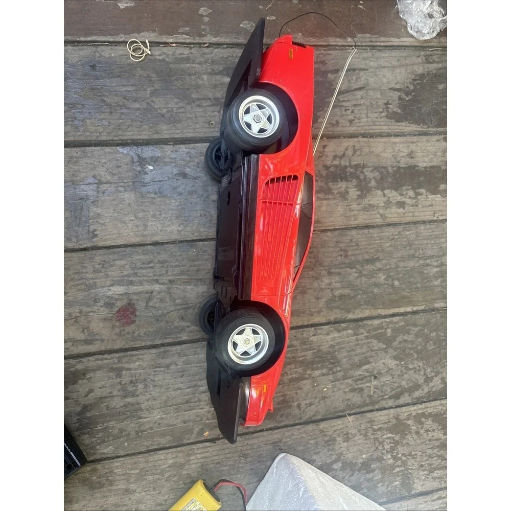Vintage 1986 Nikko Ferrari Testarossa 1:18 RC Car Remote & Original Foam Red